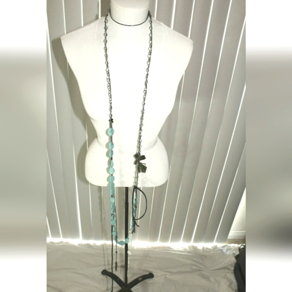 Choker Full Body Necklace, Chain, Gemstones Beads, Rosary, Worn Many Ways - Picture 12 of 12